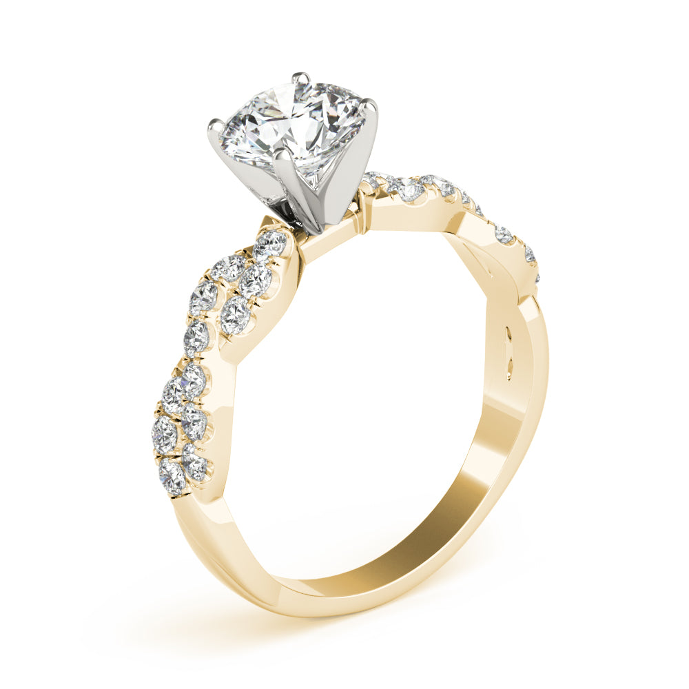 Enchanted Semi Mount Engagement Ring Round Diamond Engagement Ring — 9K/18K Gold & Platinum
