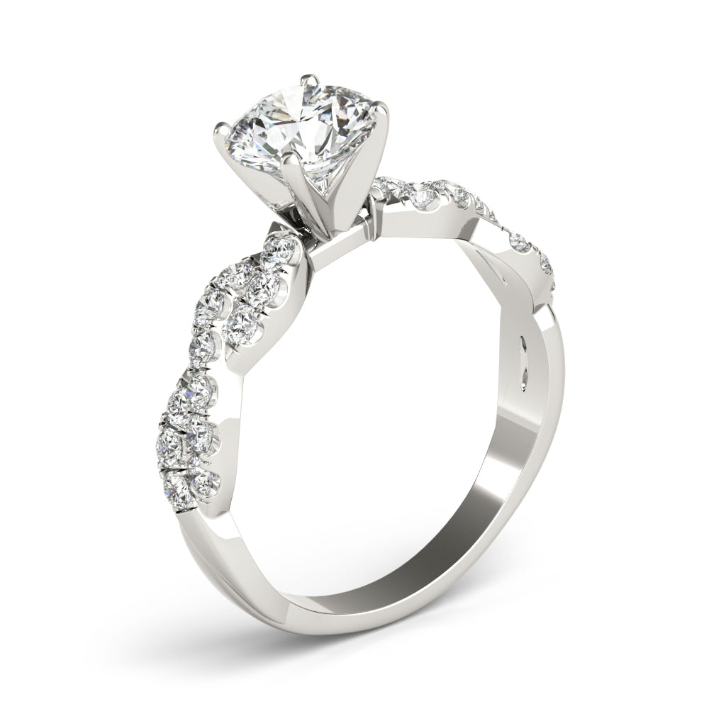 Enchanted Semi Mount Engagement Ring Round Diamond Engagement Ring — 9K/18K Gold & Platinum