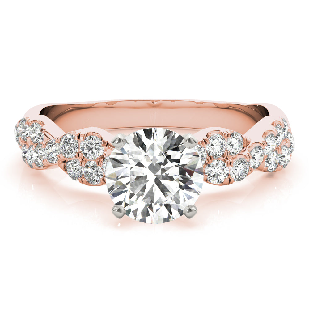 Enchanted Semi Mount Engagement Ring Round Diamond Engagement Ring — 9K/18K Gold & Platinum