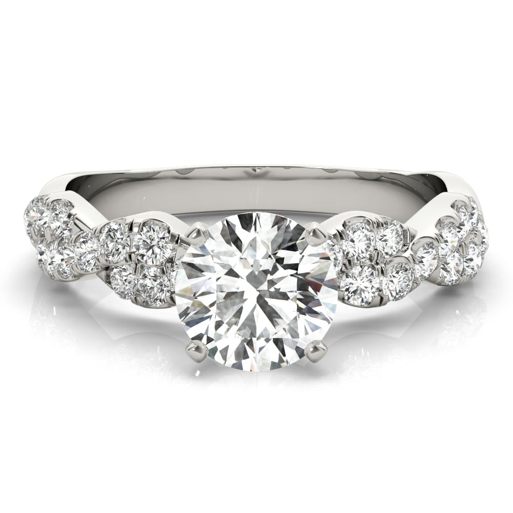 Enchanted Semi Mount Engagement Ring Round Diamond Engagement Ring — 9K/18K Gold & Platinum