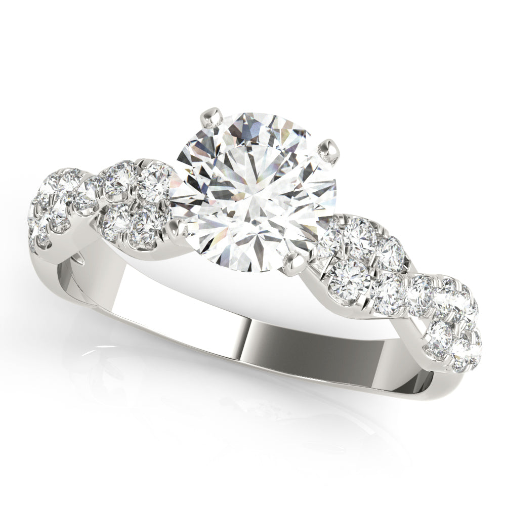 Enchanted Semi Mount Engagement Ring Round Diamond Engagement Ring — 9K/18K Gold & Platinum