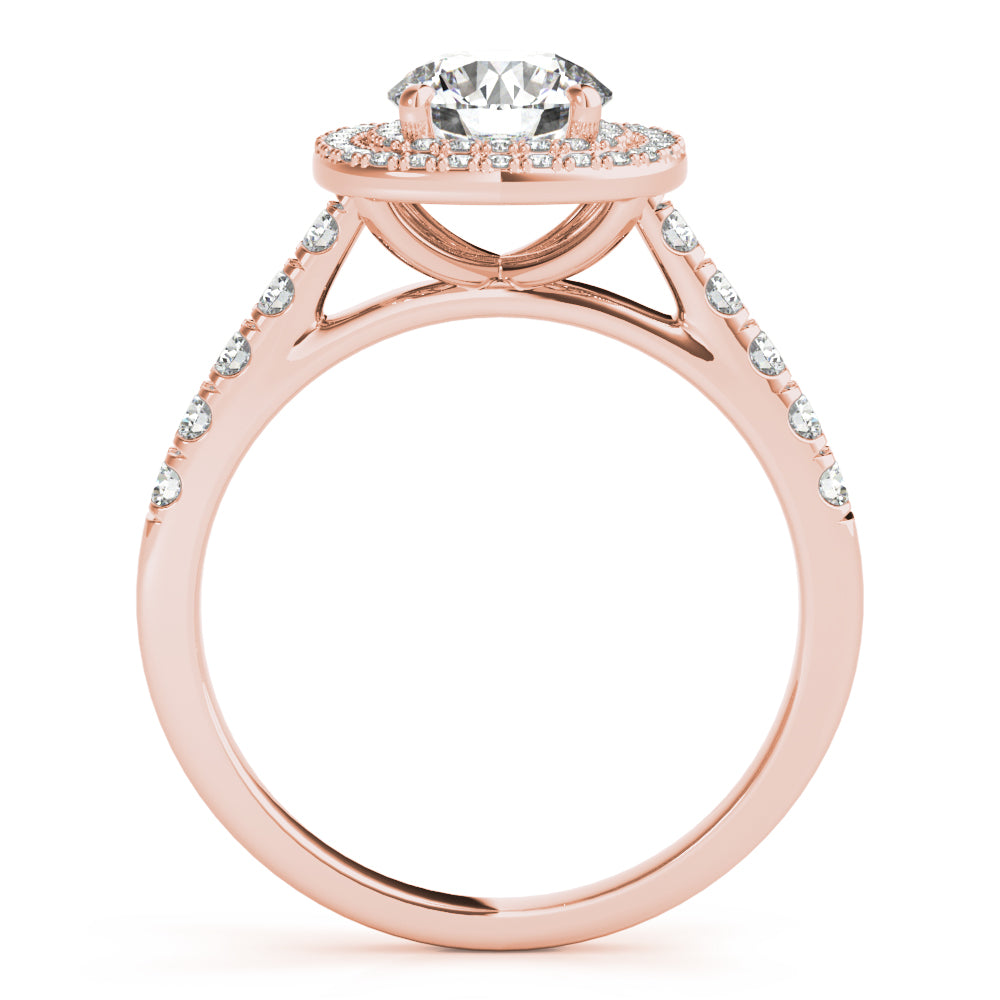 Cherished Double Halo Engagement Ring Round Diamond Engagement Ring — 9K/18K Gold & Platinum