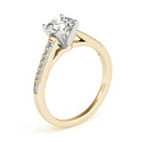 Classic Cathedral Semi Mount Ring Round Diamond Engagement Ring — 9K/18K Gold & Platinum