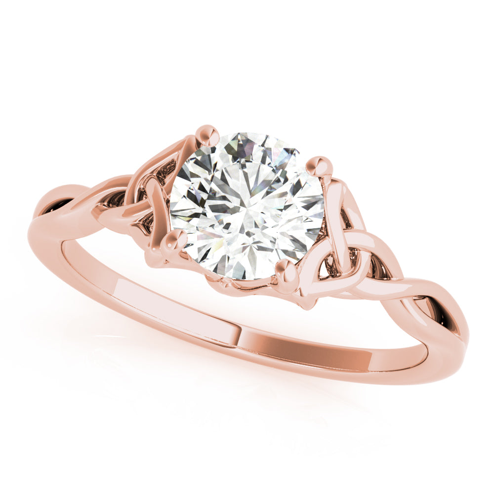 Majestic Color Solitaire Round Diamond Engagement Ring — 9K/18K Gold & Platinum