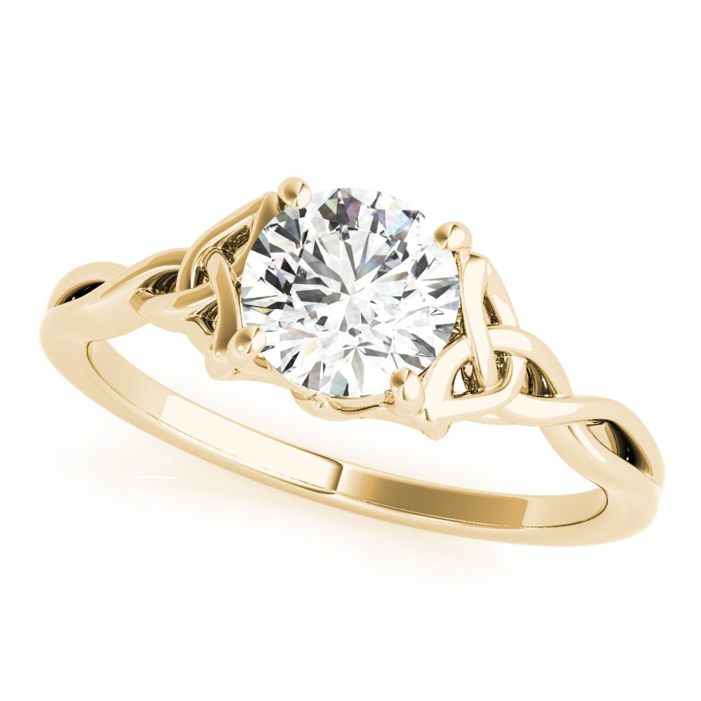 Majestic Color Solitaire Round Diamond Engagement Ring — 9K/18K Gold & Platinum