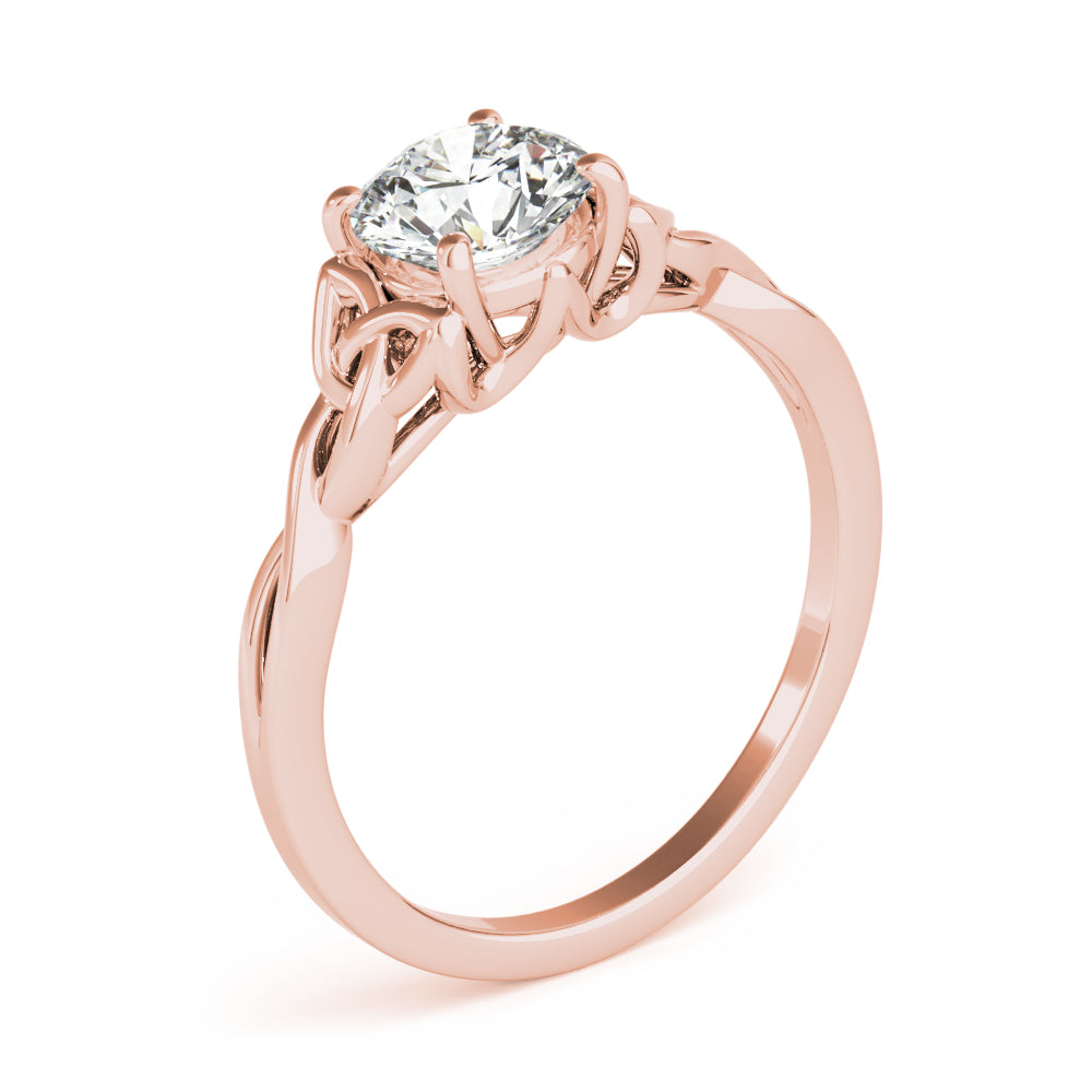 Majestic Color Solitaire Round Diamond Engagement Ring — 9K/18K Gold & Platinum