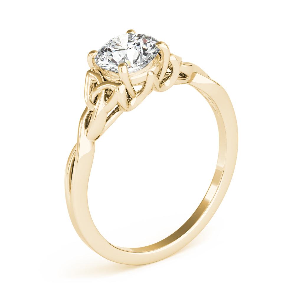 Majestic Color Solitaire Round Diamond Engagement Ring — 9K/18K Gold & Platinum