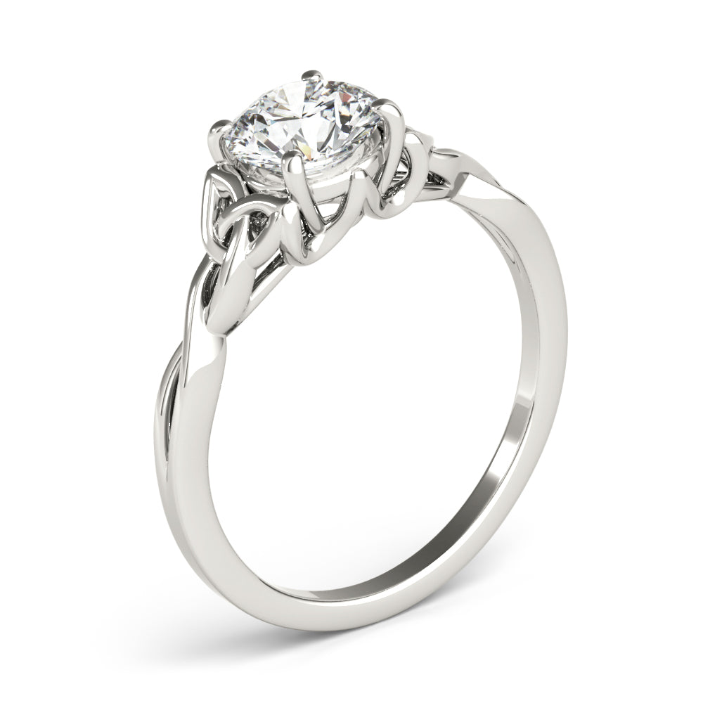 Majestic Color Solitaire Round Diamond Engagement Ring — 9K/18K Gold & Platinum