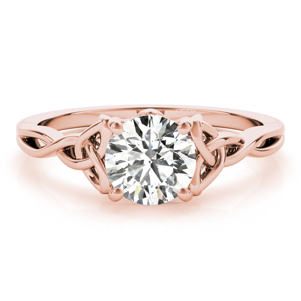 Majestic Color Solitaire Round Diamond Engagement Ring — 9K/18K Gold & Platinum