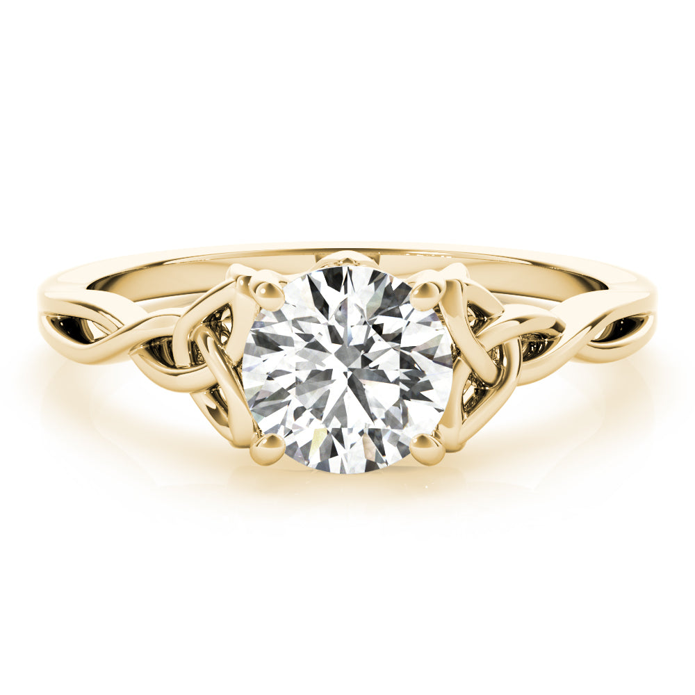Majestic Color Solitaire Round Diamond Engagement Ring — 9K/18K Gold & Platinum