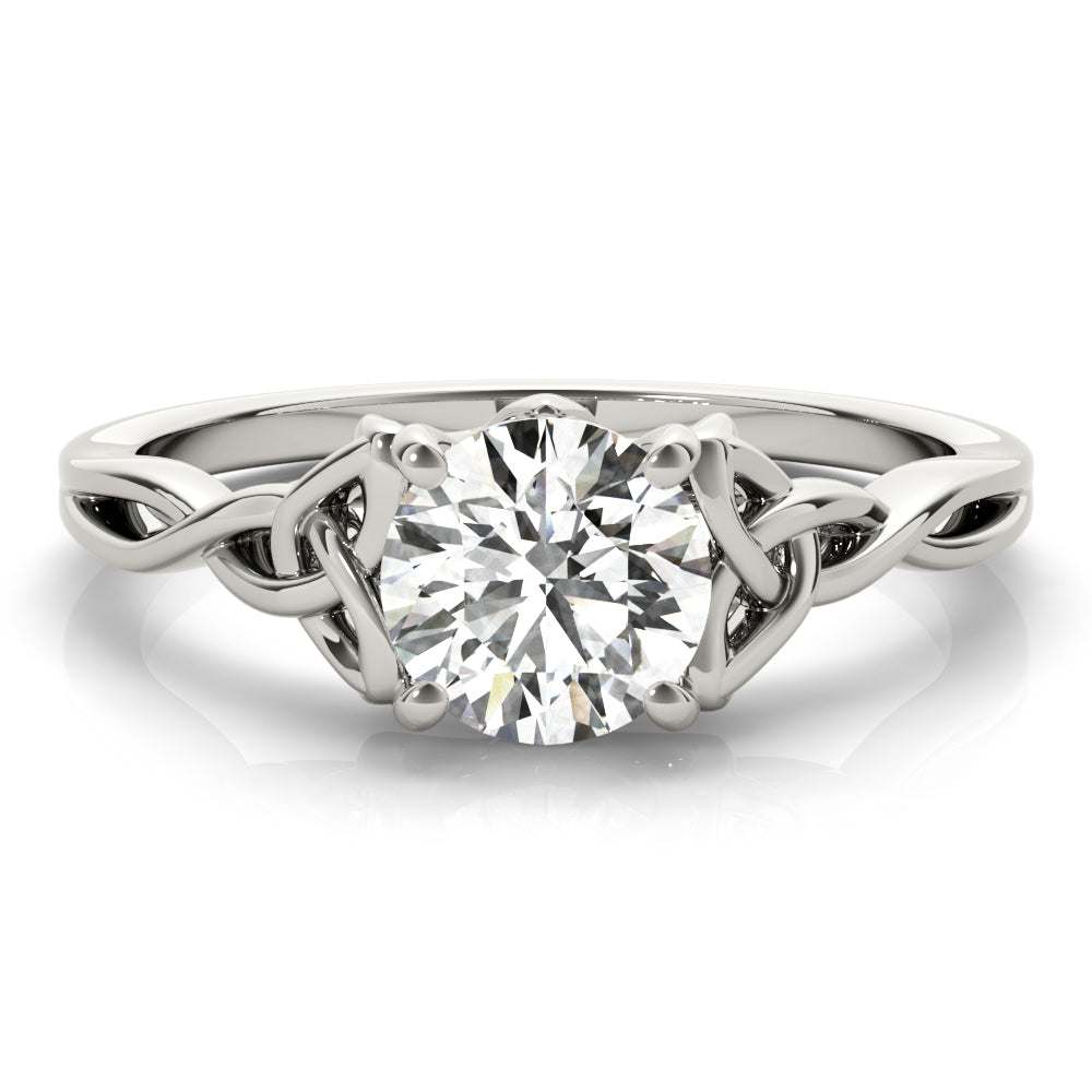 Majestic Color Solitaire Round Diamond Engagement Ring — 9K/18K Gold & Platinum