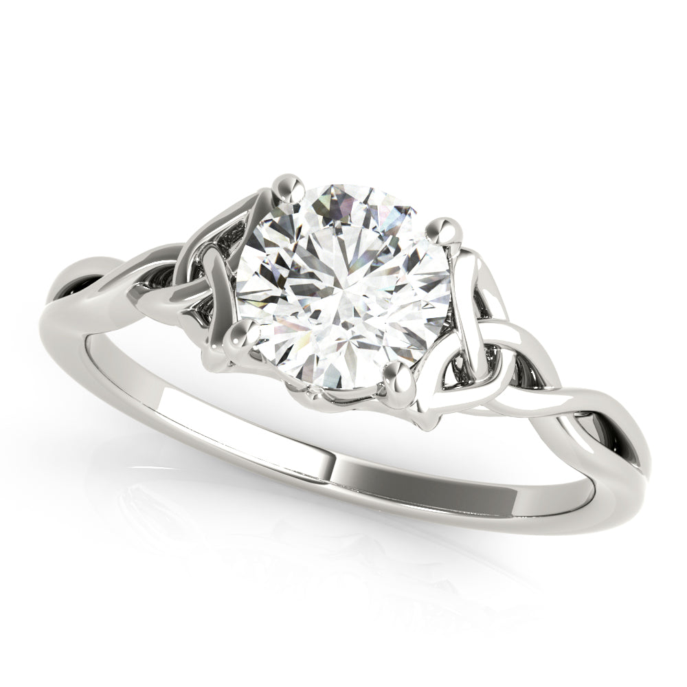 Majestic Color Solitaire Round Diamond Engagement Ring — 9K/18K Gold & Platinum