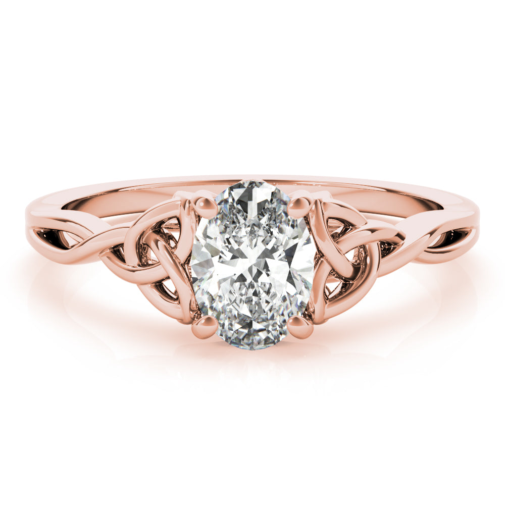 Sculpted Color Solitaire Oval Diamond Engagement Ring — 9K/18K Gold & Platinum