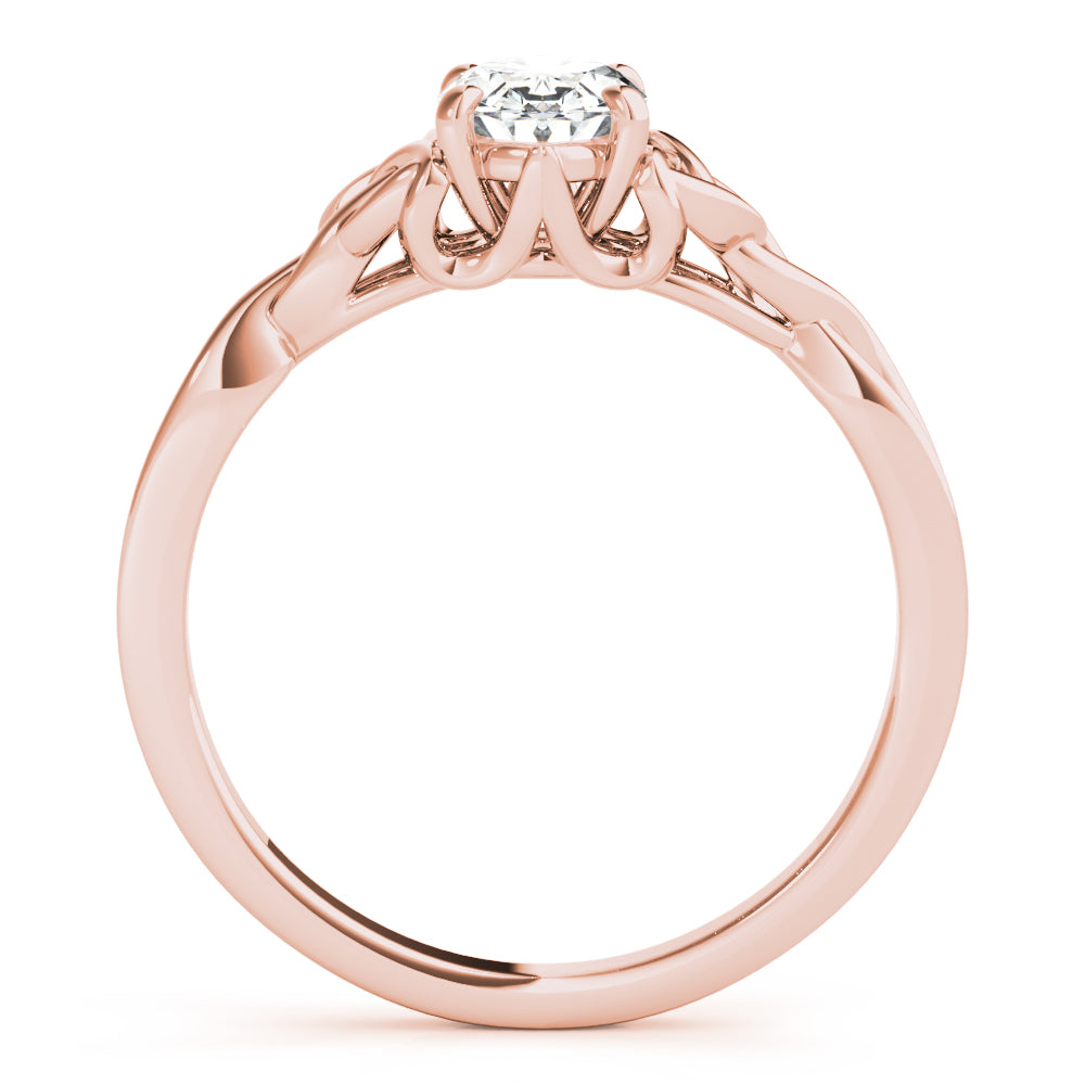 Sculpted Color Solitaire Oval Diamond Engagement Ring — 9K/18K Gold & Platinum