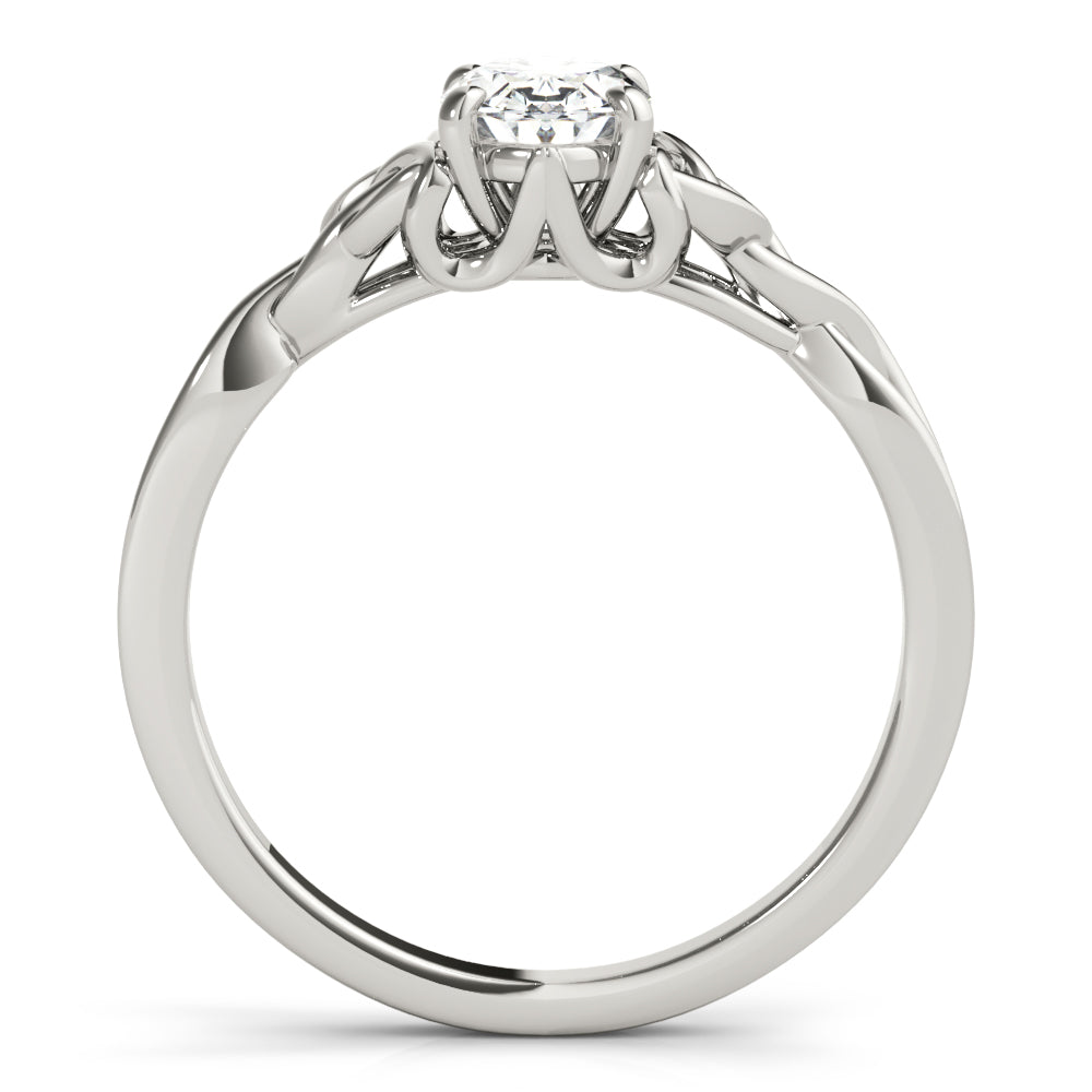 Sculpted Color Solitaire Oval Diamond Engagement Ring — 9K/18K Gold & Platinum