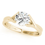 Celestial Solitaire Round Diamond Engagement Ring — 9K/18K Gold & Platinum