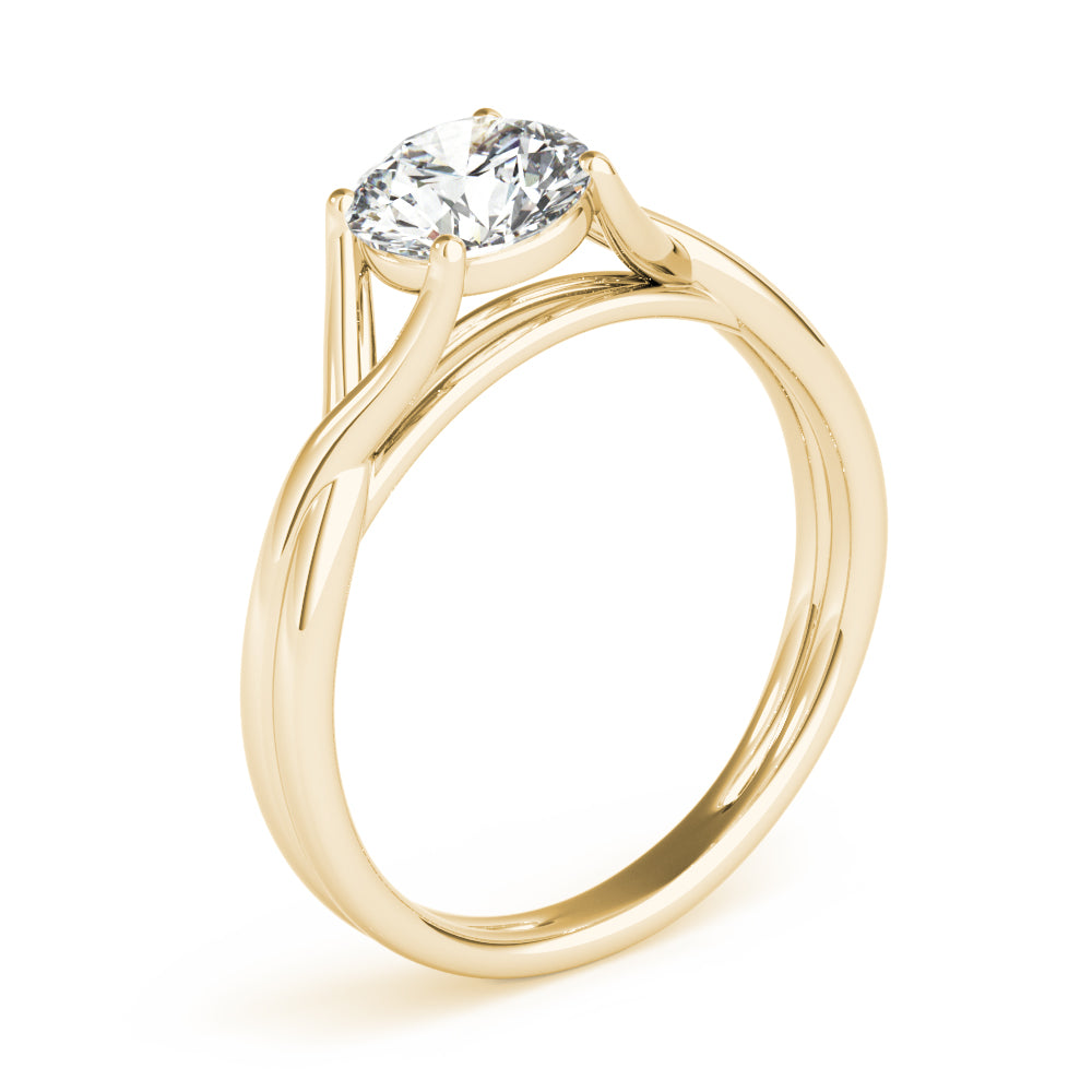 Celestial Solitaire Round Diamond Engagement Ring — 9K/18K Gold & Platinum