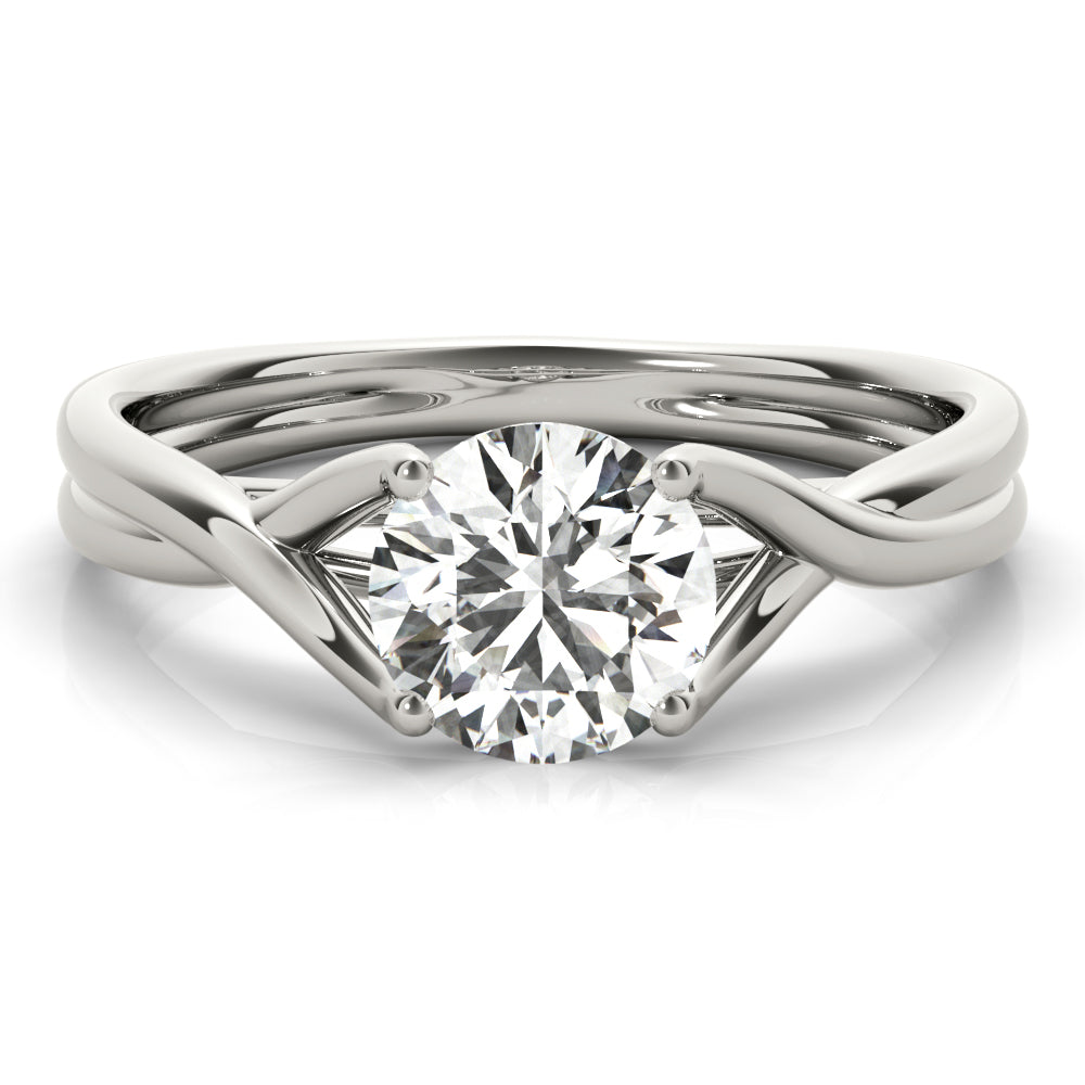 Celestial Solitaire Round Diamond Engagement Ring — 9K/18K Gold & Platinum