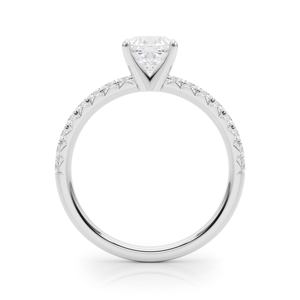 Graceful Center Round Diamond Engagement Ring — 9K/18K Gold & Platinum