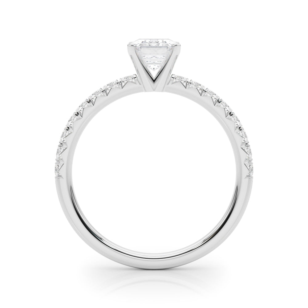 Graceful Center Round Diamond Engagement Ring — 9K/18K Gold & Platinum