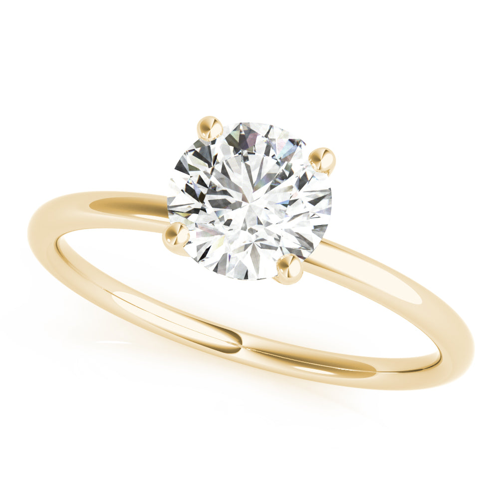 Timeless Solitaire Round Diamond Engagement Ring — 9K/18K Gold & Platinum
