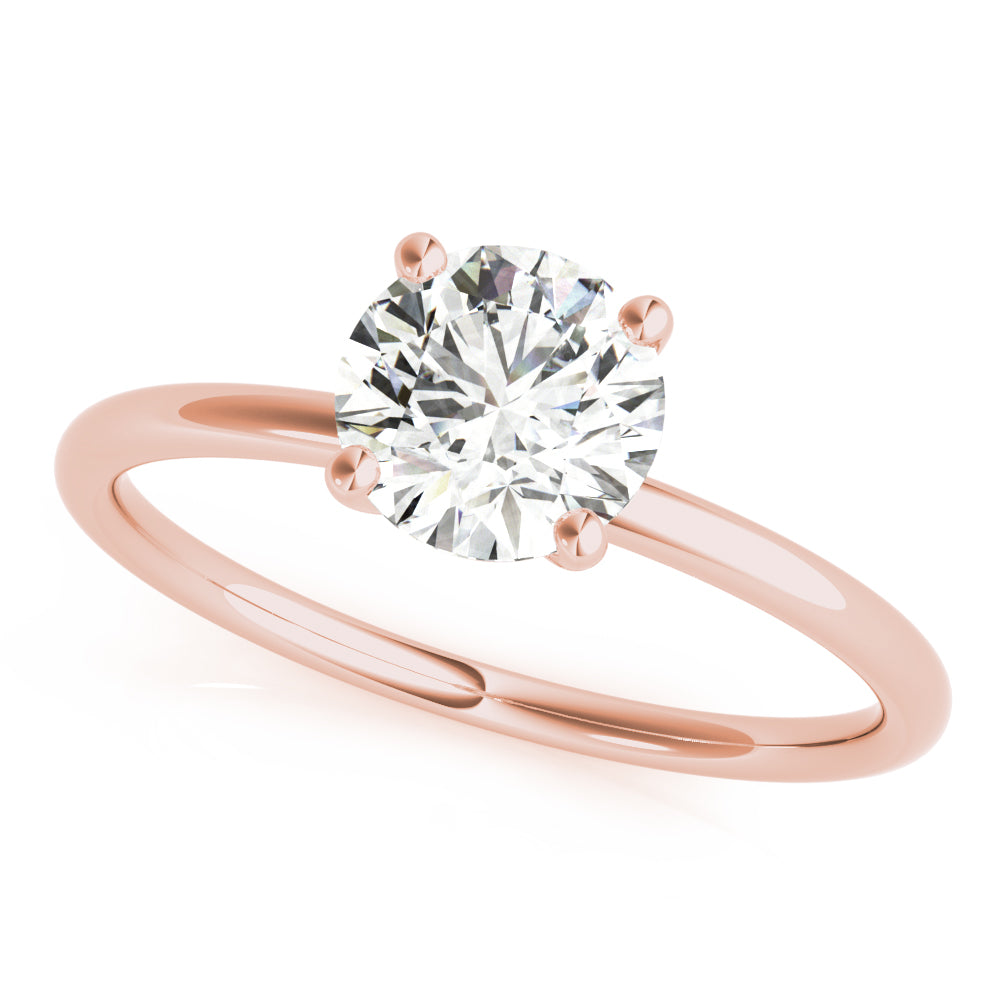 Timeless Solitaire Round Diamond Engagement Ring — 9K/18K Gold & Platinum