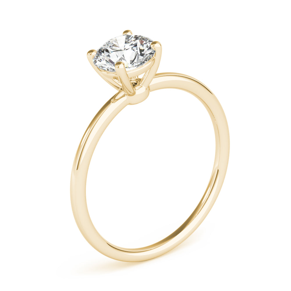 Timeless Solitaire Round Diamond Engagement Ring — 9K/18K Gold & Platinum