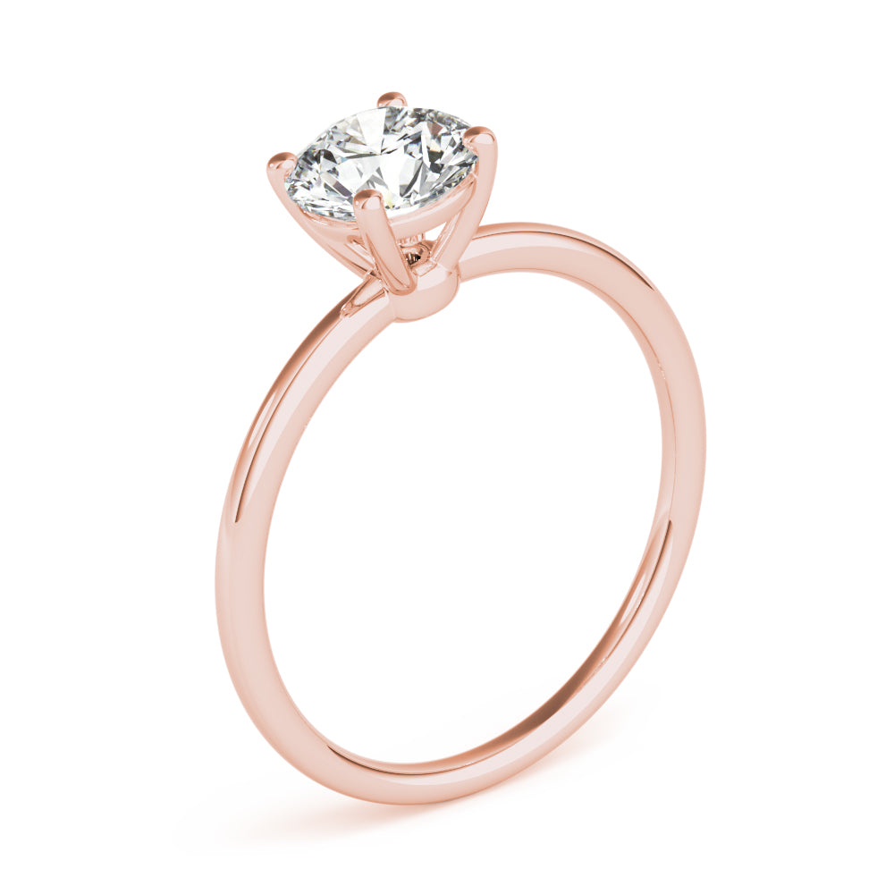Timeless Solitaire Round Diamond Engagement Ring — 9K/18K Gold & Platinum