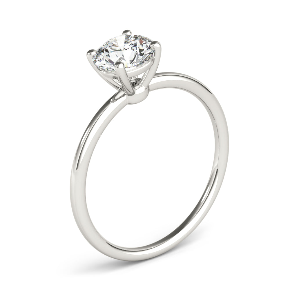 Timeless Solitaire Round Diamond Engagement Ring — 9K/18K Gold & Platinum