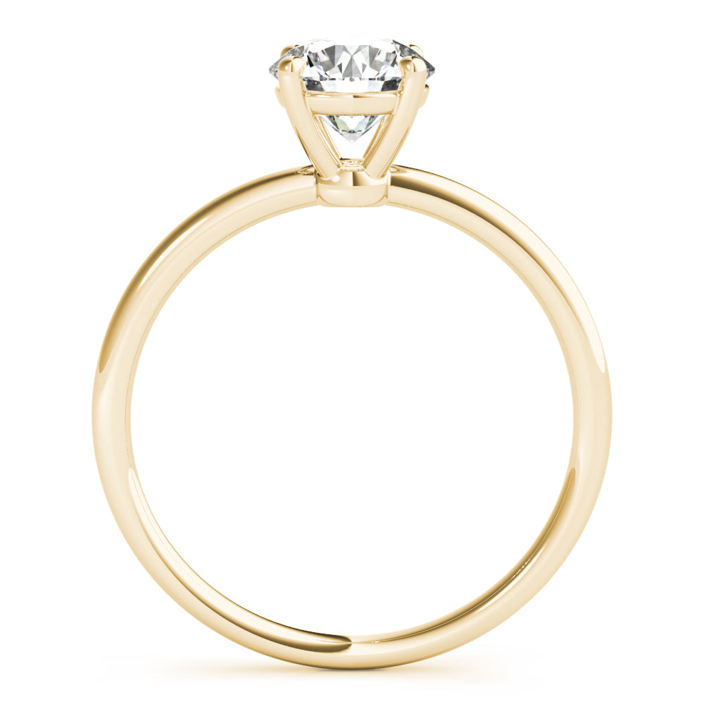 Timeless Solitaire Round Diamond Engagement Ring — 9K/18K Gold & Platinum