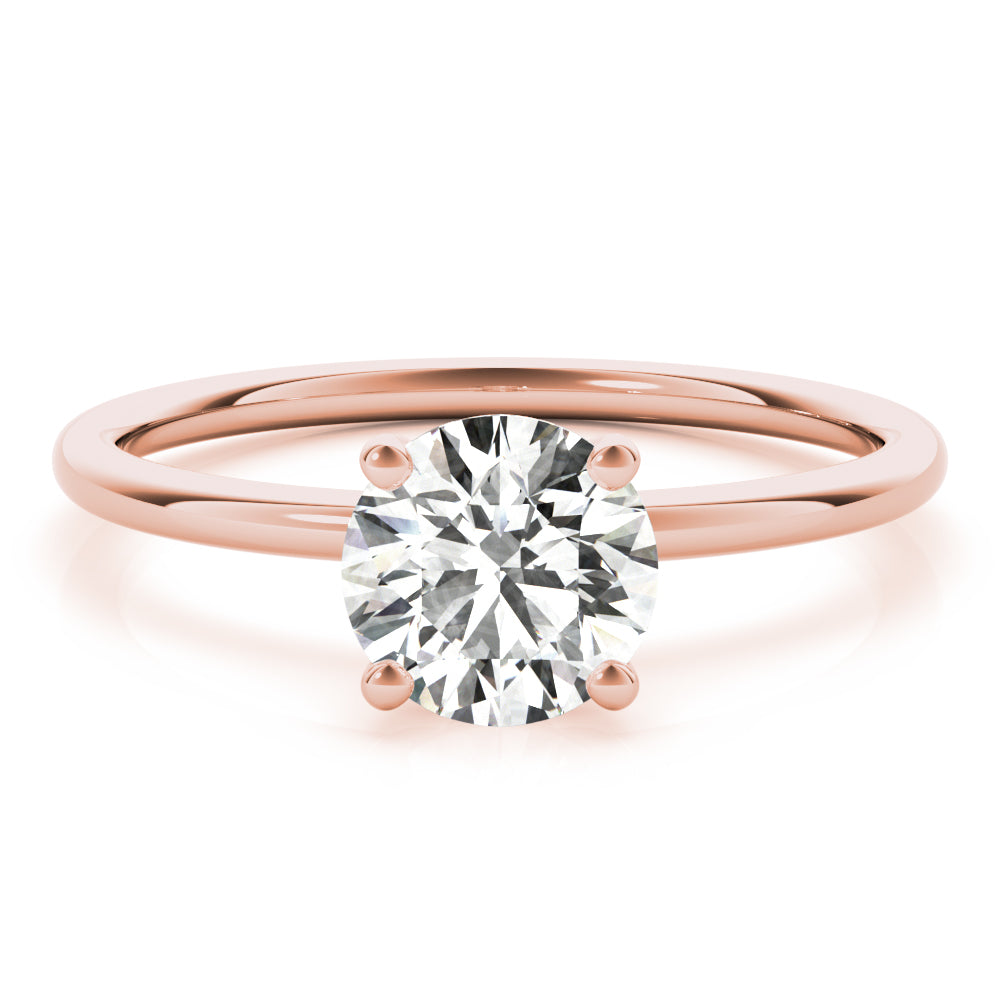 Timeless Solitaire Round Diamond Engagement Ring — 9K/18K Gold & Platinum