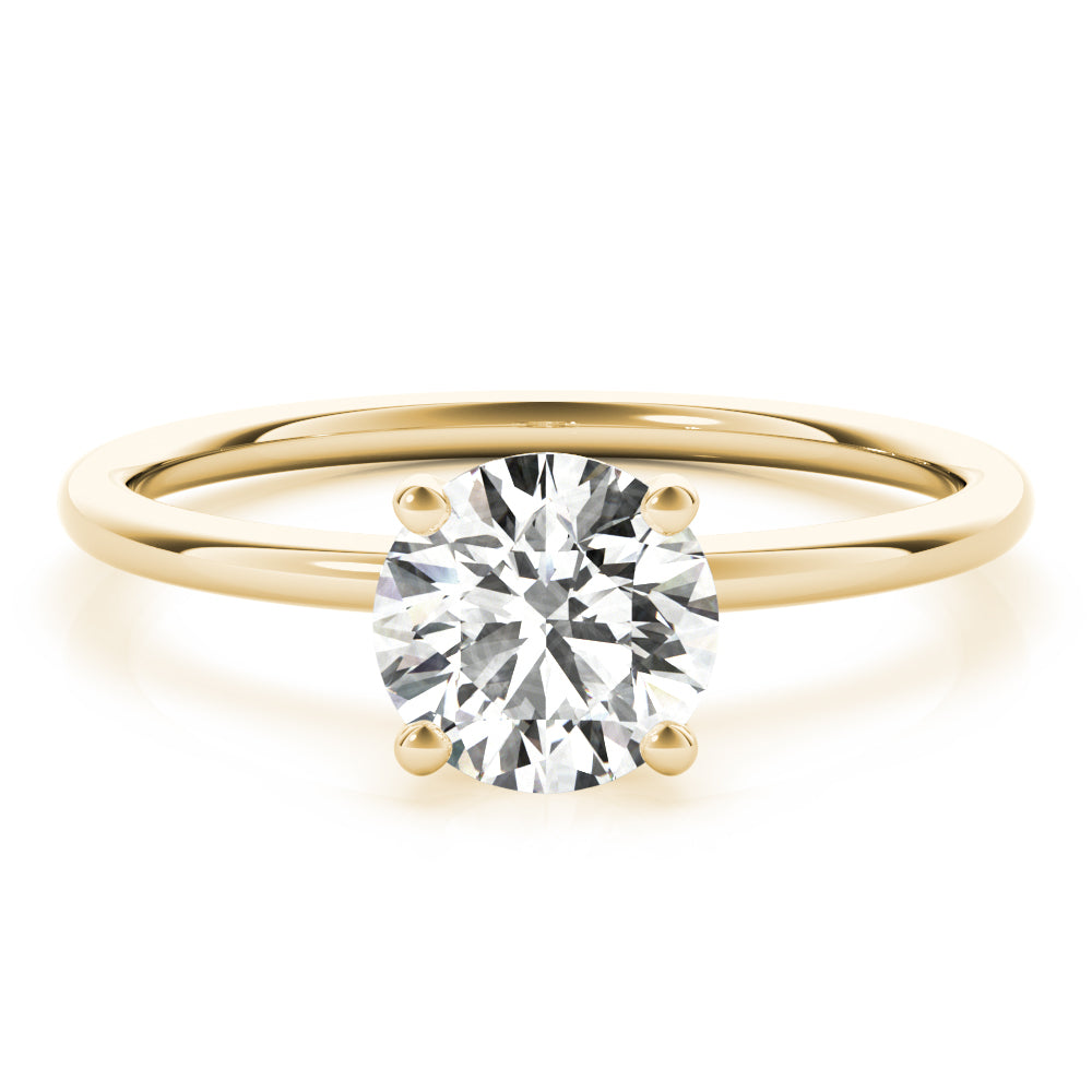 Timeless Solitaire Round Diamond Engagement Ring — 9K/18K Gold & Platinum