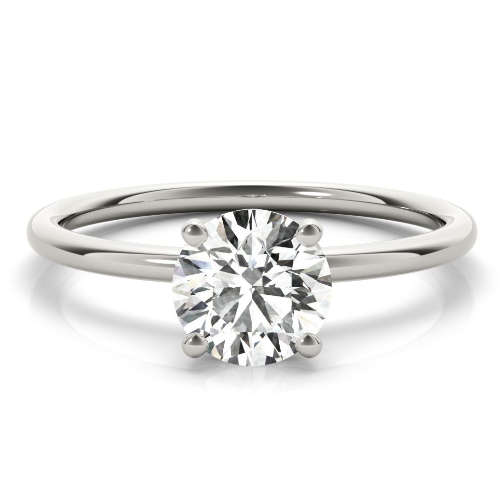 Timeless Solitaire Round Diamond Engagement Ring — 9K/18K Gold & Platinum