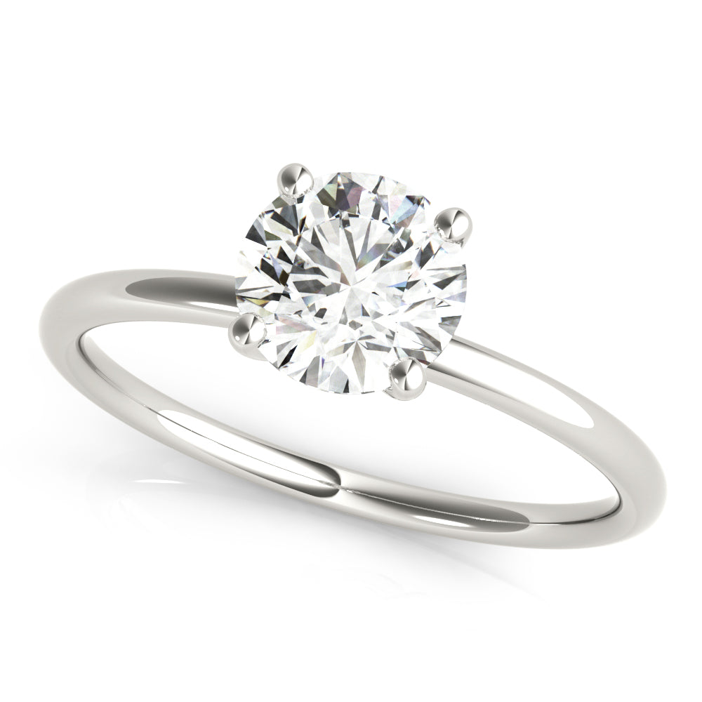 Timeless Solitaire Round Diamond Engagement Ring — 9K/18K Gold & Platinum