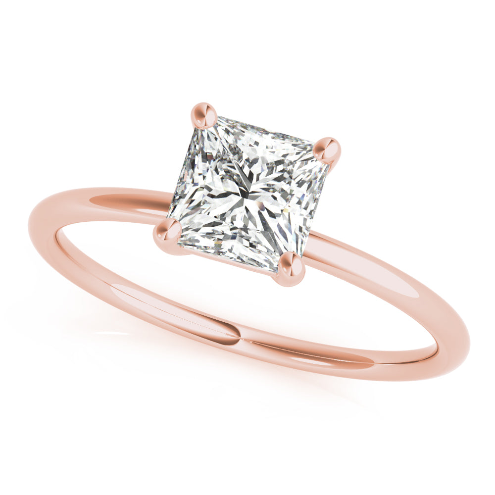 Elegant Solitaire Cut Princess Diamond Engagement Ring — 9K/18K Gold & Platinum