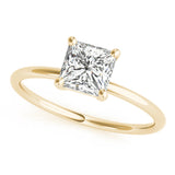 Elegant Solitaire Cut Princess Diamond Engagement Ring — 9K/18K Gold & Platinum