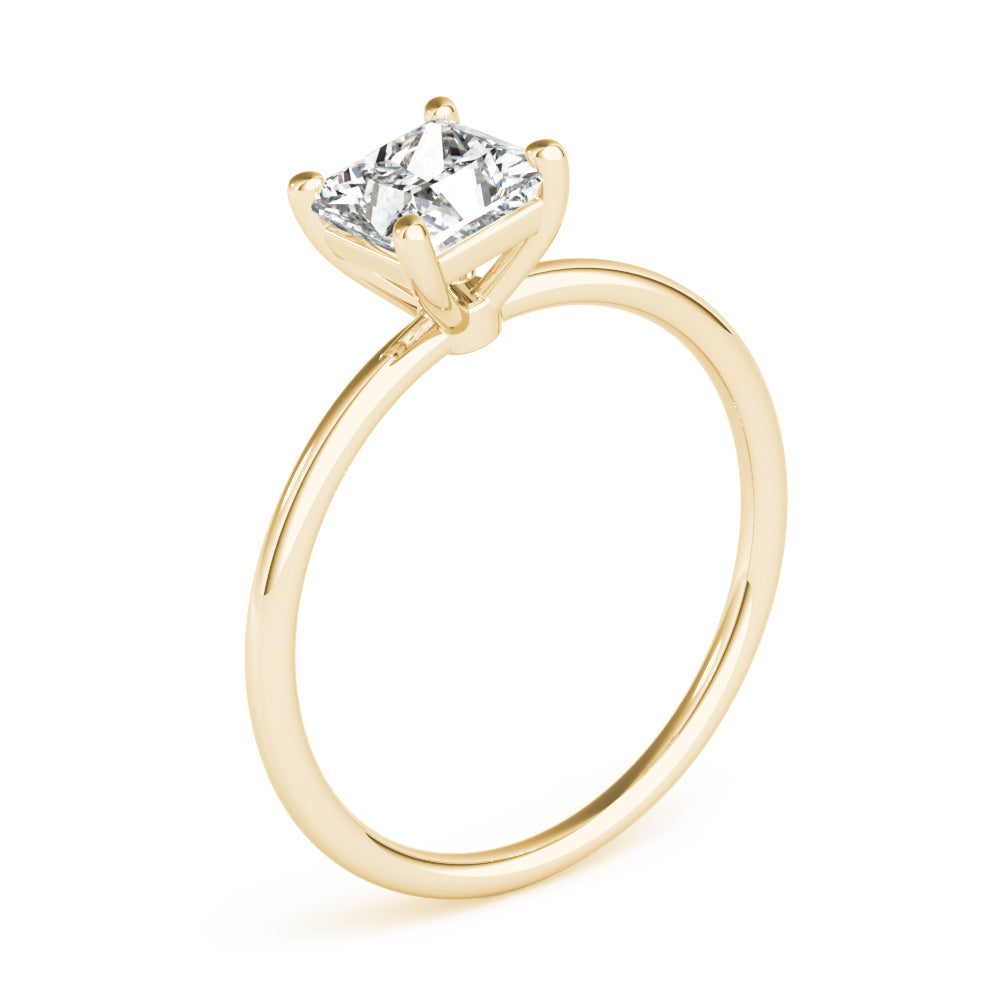 Elegant Solitaire Cut Princess Diamond Engagement Ring — 9K/18K Gold & Platinum