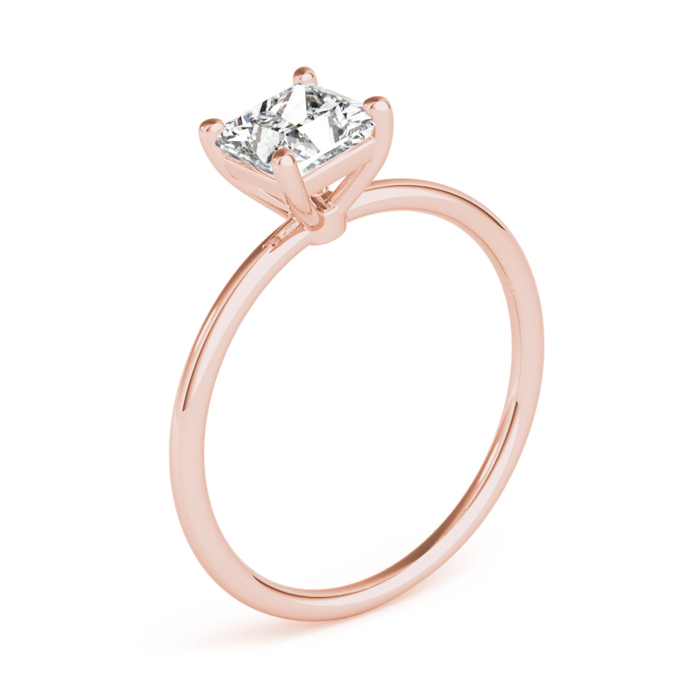 Elegant Solitaire Cut Princess Diamond Engagement Ring — 9K/18K Gold & Platinum
