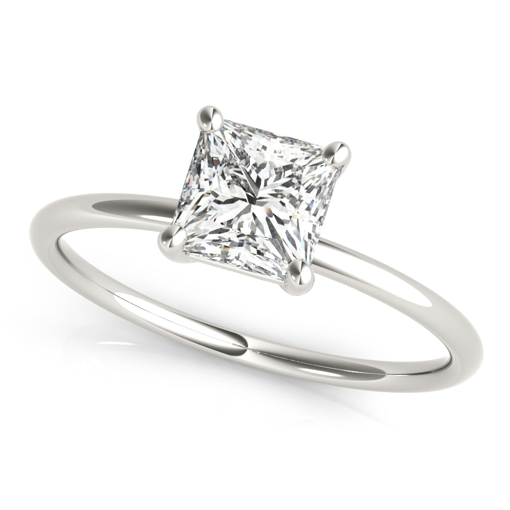 Elegant Solitaire Cut Princess Diamond Engagement Ring — 9K/18K Gold & Platinum