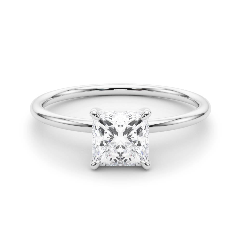 Elegant Solitaire Cut Princess Diamond Engagement Ring — 9K/18K Gold & Platinum