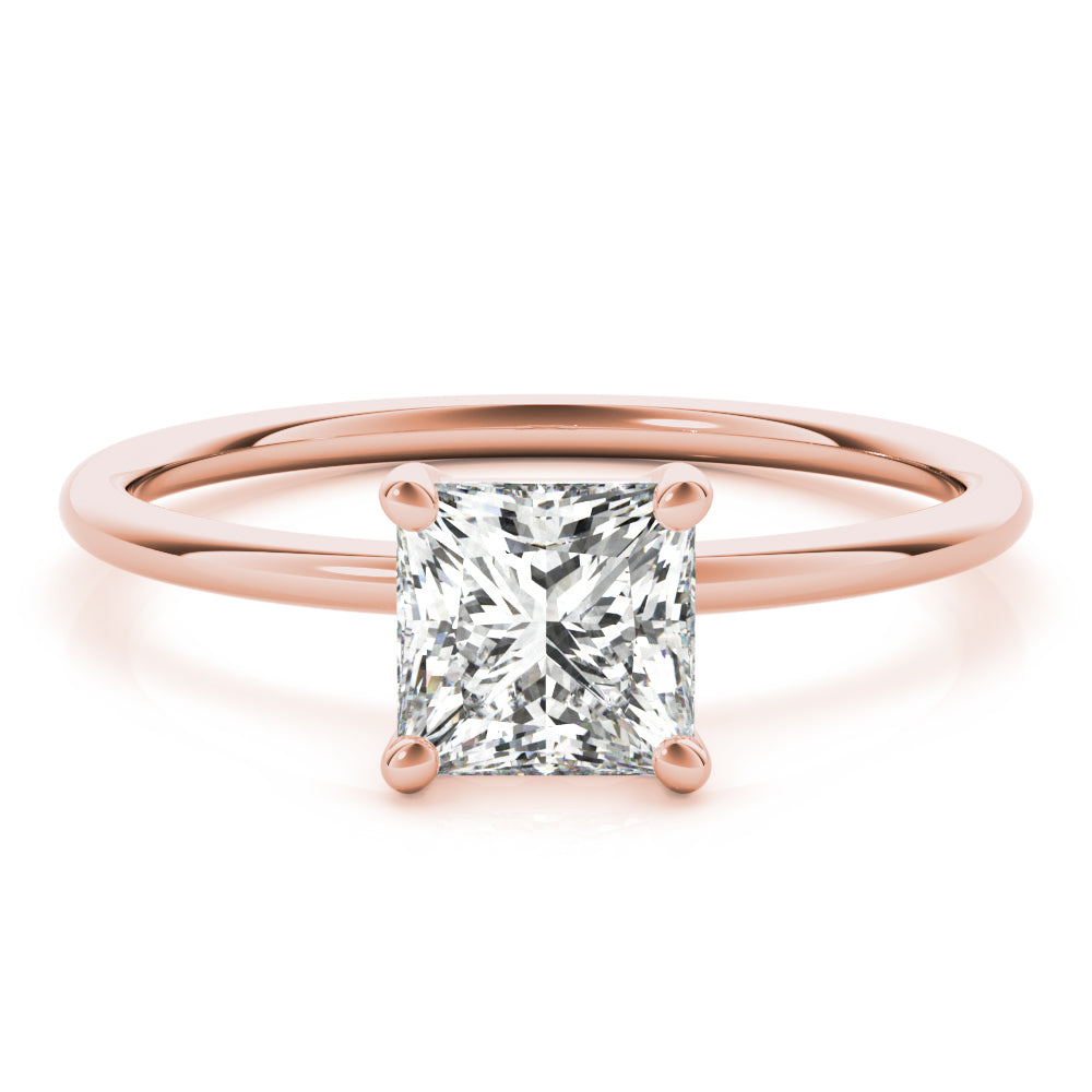 Elegant Solitaire Cut Princess Diamond Engagement Ring — 9K/18K Gold & Platinum
