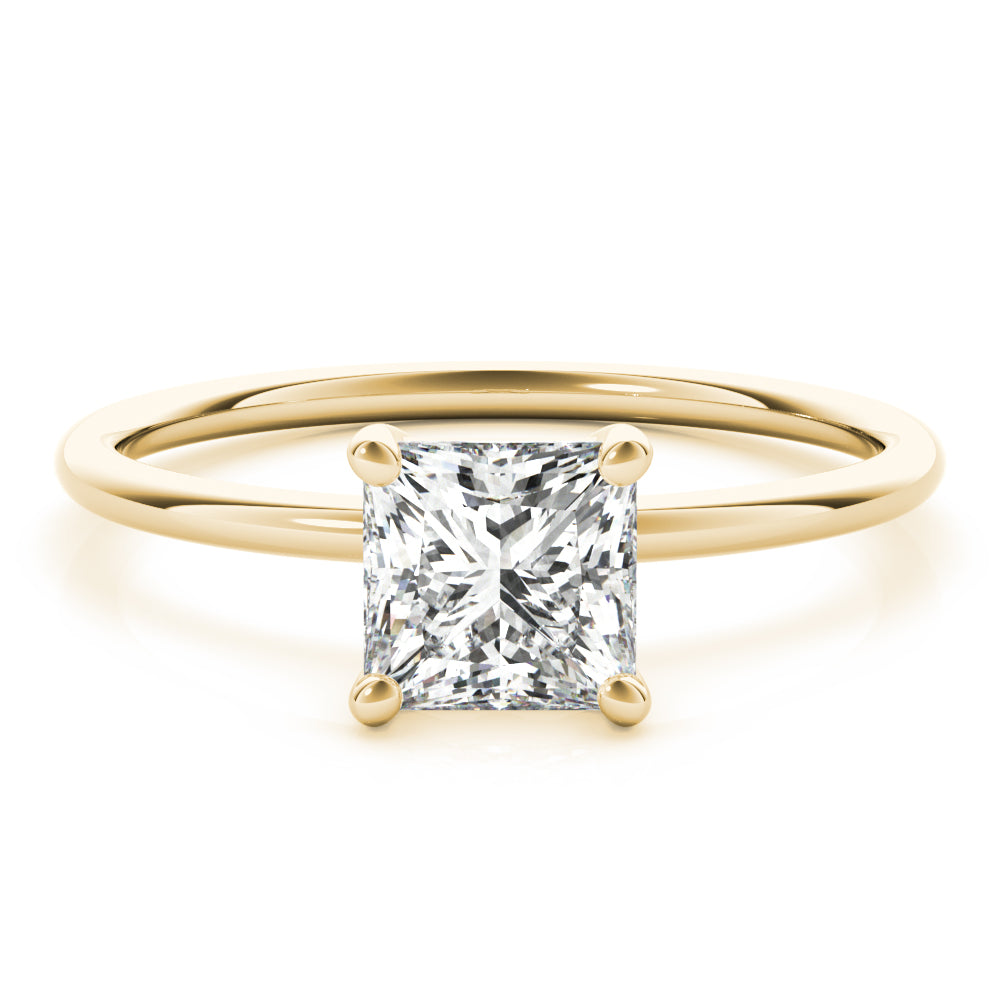 Elegant Solitaire Cut Princess Diamond Engagement Ring — 9K/18K Gold & Platinum