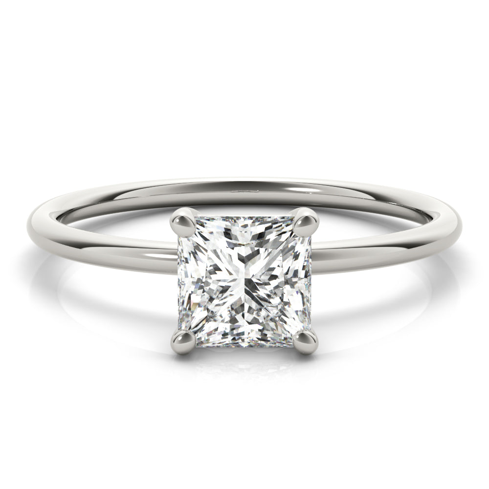 Elegant Solitaire Cut Princess Diamond Engagement Ring — 9K/18K Gold & Platinum