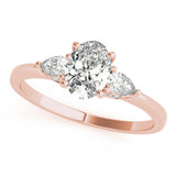 Vintage-Inspired Fashion Rings Shape Oval Diamond Engagement Ring — 9K/18K Gold & Platinum