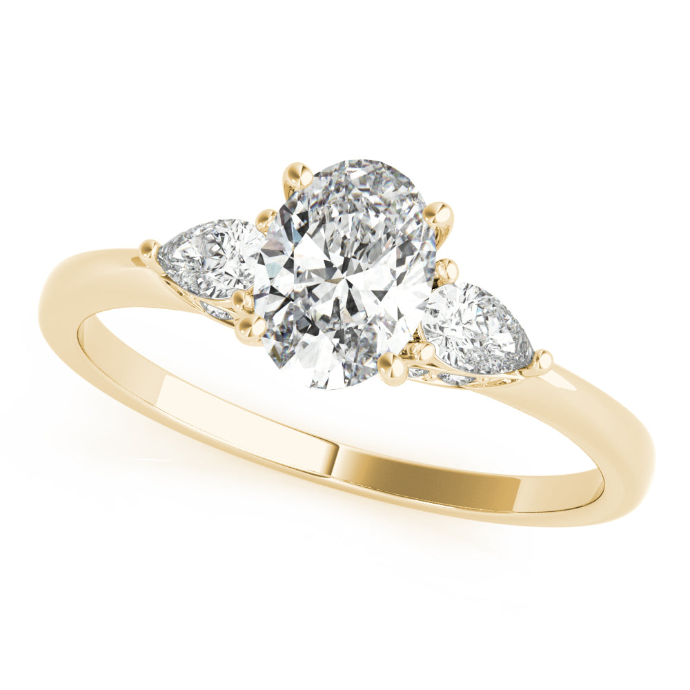 Vintage-Inspired Fashion Rings Shape Oval Diamond Engagement Ring — 9K/18K Gold & Platinum