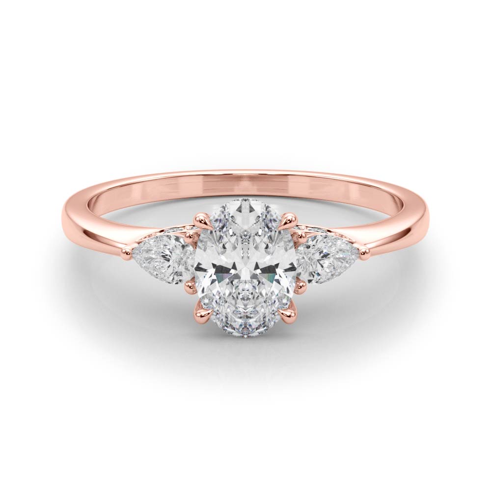 Vintage-Inspired Fashion Rings Shape Oval Diamond Engagement Ring — 9K/18K Gold & Platinum