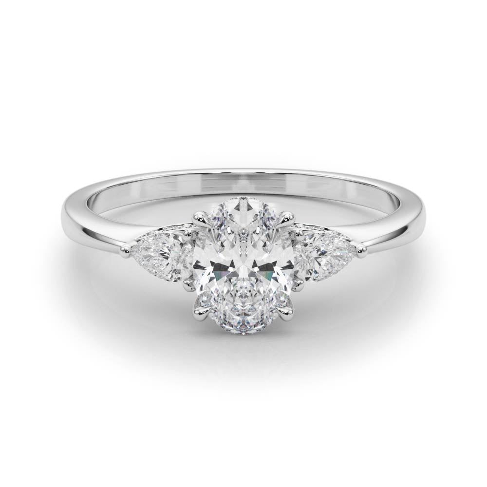 Vintage-Inspired Fashion Rings Shape Oval Diamond Engagement Ring — 9K/18K Gold & Platinum