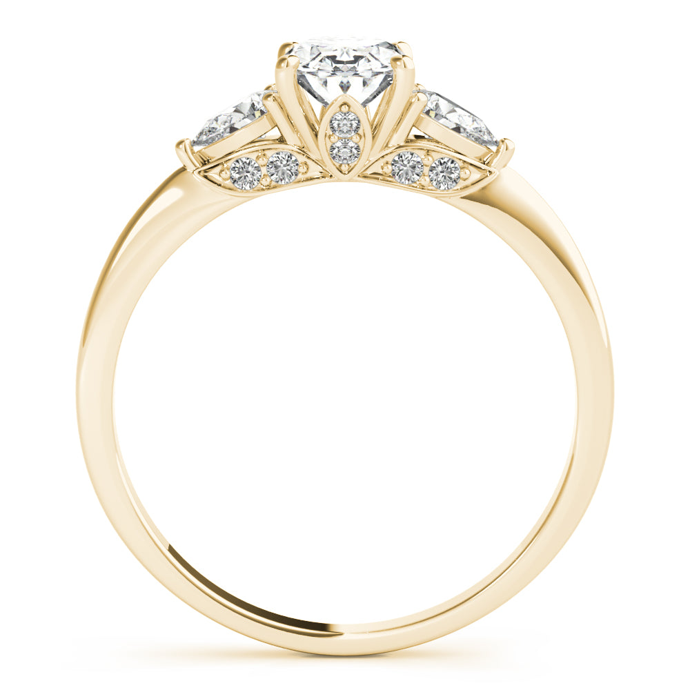 Vintage-Inspired Fashion Rings Shape Oval Diamond Engagement Ring — 9K/18K Gold & Platinum