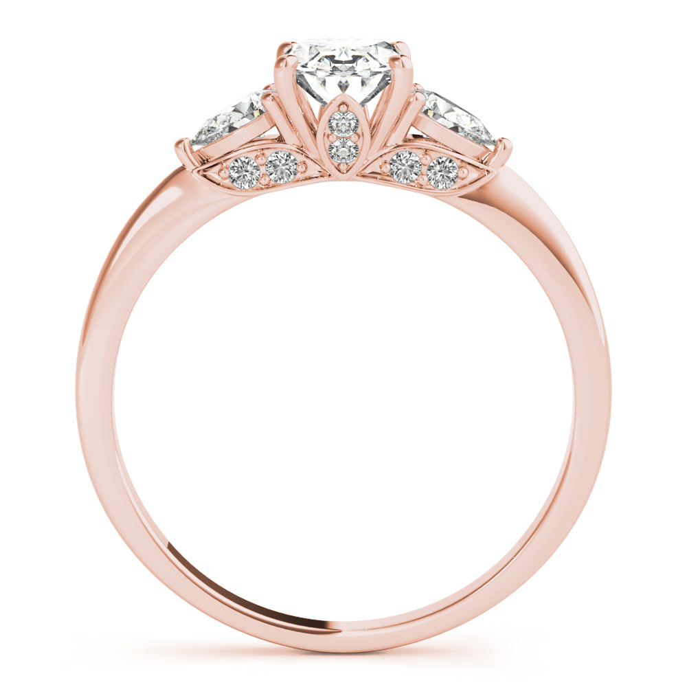 Vintage-Inspired Fashion Rings Shape Oval Diamond Engagement Ring — 9K/18K Gold & Platinum