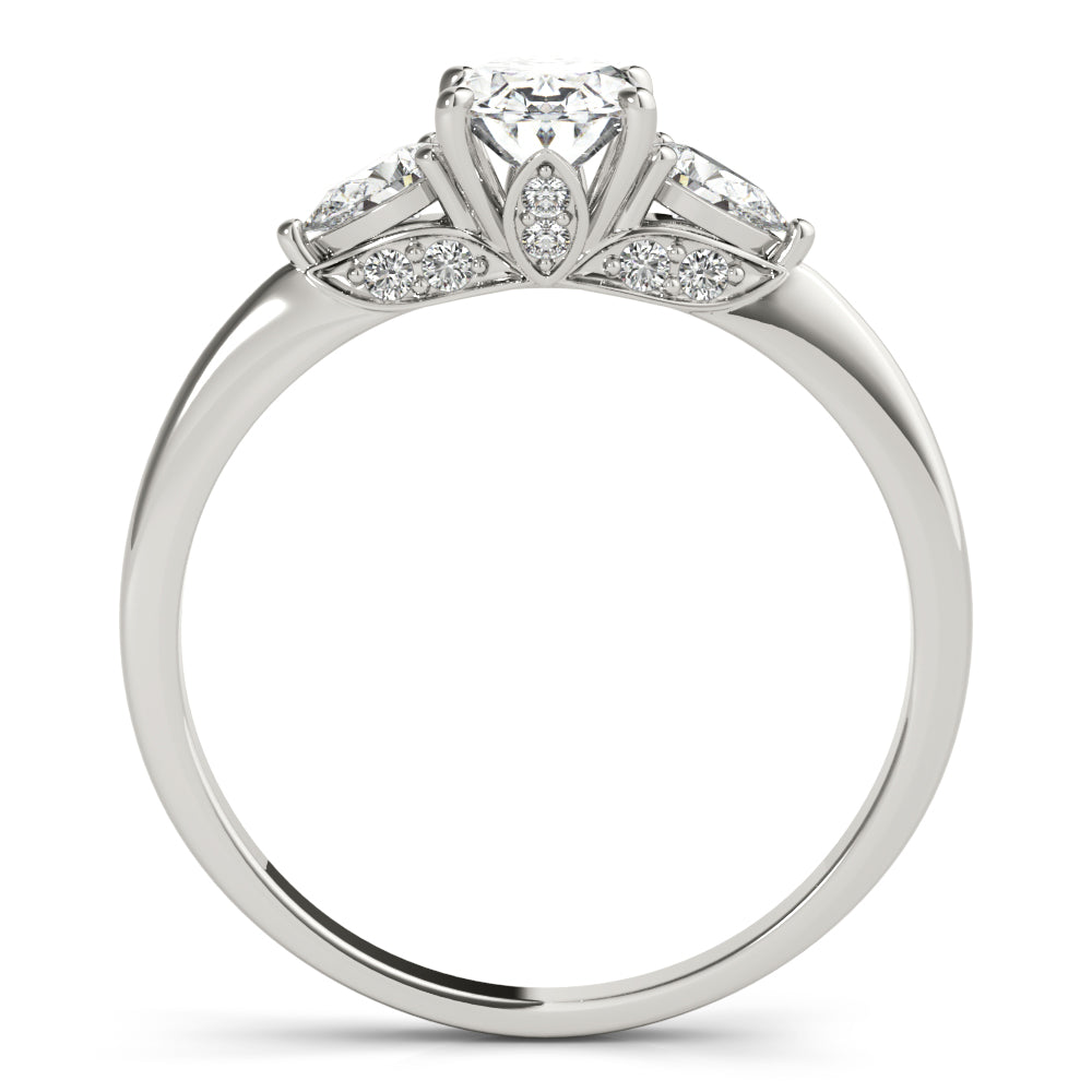 Vintage-Inspired Fashion Rings Shape Oval Diamond Engagement Ring — 9K/18K Gold & Platinum